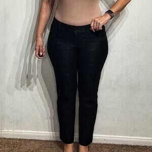 Ann Taylor Black Lace Crop Ankle Pants Sz 8